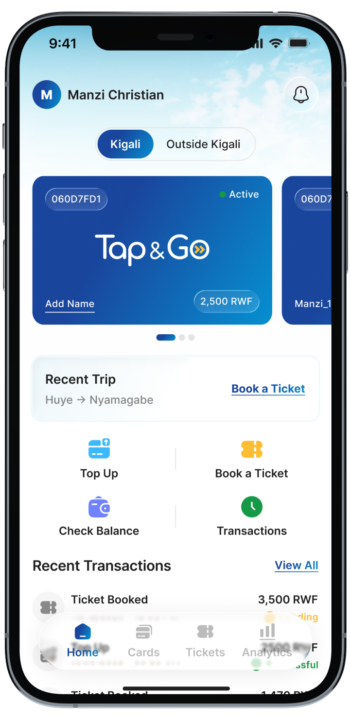 Tap&Go screen 1