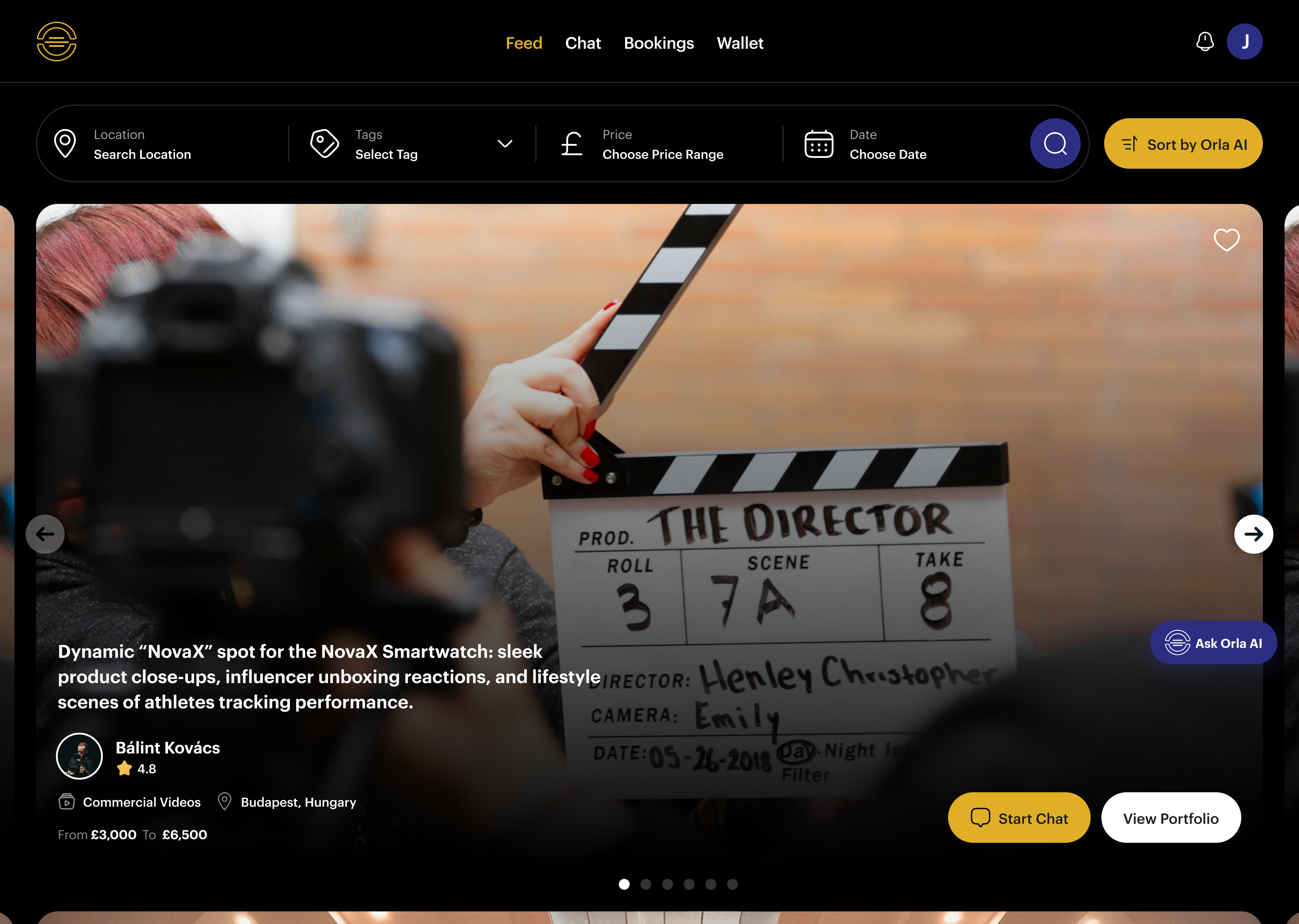 Orla3, Designing the marketplace where booking a videographer means putting money on the line