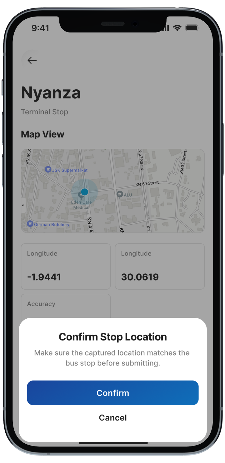 AC Mobility – confirm stop location